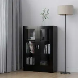 Vitrīna, Melna, 82,5X30,5X115 Cm, Inženierijas Koks Vidaxl