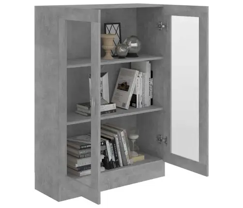 Vitrininė Spintelė, Betono, 82,5X30,5X115cm Apdirbta Mediena Vitrininė Spintelė, Betono, 82,5X30,5X115cm Apdirbta Mediena