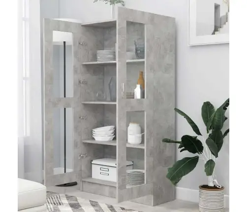 Vitriinkapp Betoonhall 82,5 X 30,5 X 150 Cm Tehispuit