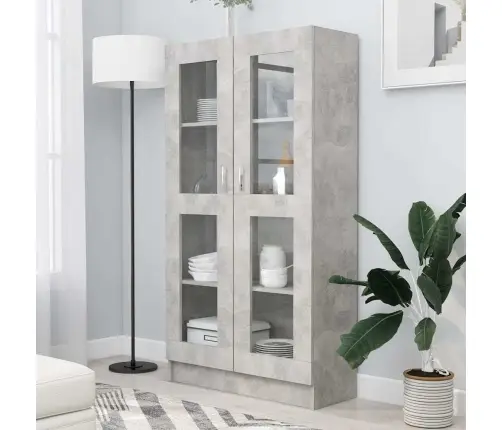 Vitriinkapp Betoonhall 82,5 X 30,5 X 150 Cm Tehispuit