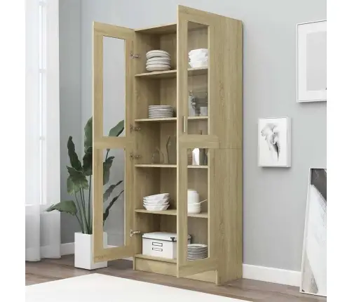 Vitriinkapp, Sonoma Tamm, 82,5X30,5X185 Cm Tehispuit