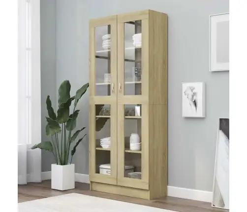 Vitriinkapp, Sonoma Tamm, 82,5X30,5X185 Cm Tehispuit