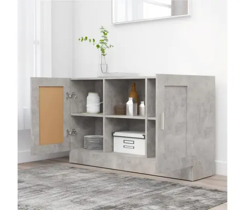 Kumode, Betona Pelēka, 120X30,5X70 Cm, Inženierijas Koks Vidaxl