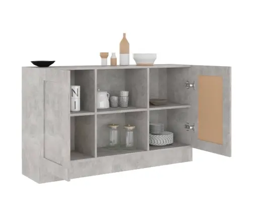 Kumode, Betona Pelēka, 120X30,5X70 Cm, Inženierijas Koks Vidaxl