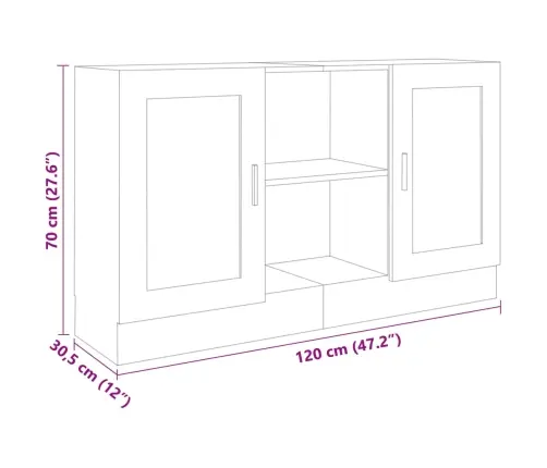 Kumode, Betona Pelēka, 120X30,5X70 Cm, Inženierijas Koks Vidaxl