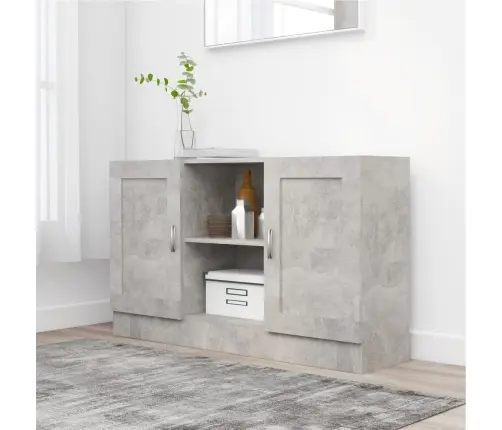 Kumode, Betona Pelēka, 120X30,5X70 Cm, Inženierijas Koks Vidaxl