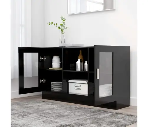 Vitrininė Spintelė, Juoda, 120X30,5X70cm Apdirbta Mediena