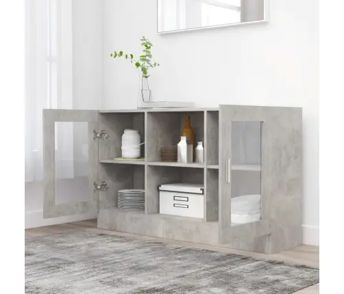 Vitrīna, Betona Pelēka, 120X30,5X70 Cm, Inženierijas Koks Vidaxl