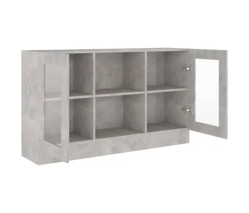 Vitrīna, Betona Pelēka, 120X30,5X70 Cm, Inženierijas Koks Vidaxl