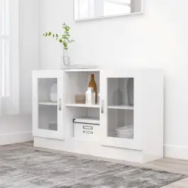 Vitrininė Spintelė, Balta, 120X30,5X70cm Apdirbta Mediena