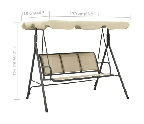 Sodo Sūpynės Su Stogeliu, Antracito Ir Smėlio Spalvos