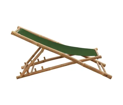 Bambusest Ja Kangast Lamamistool, Roheline