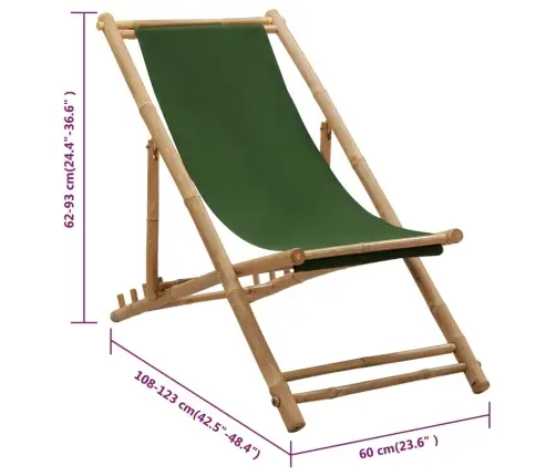 Bambusest Ja Kangast Lamamistool, Roheline