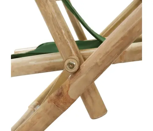 Atpūtas Krēsls, Atgāžams, Zaļš Audums, Bambuss Vidaxl Atpūtas Krēsls, Atgāžams, Zaļš Audums, Bambuss Vidaxl