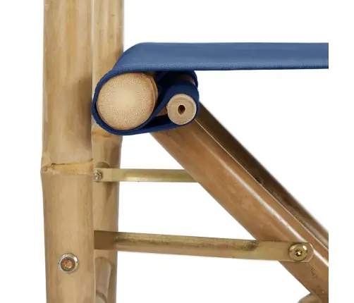 Režisora Krēsli, 2 Gab., Saliekami, Bambuss, Zils Audums Vidaxl