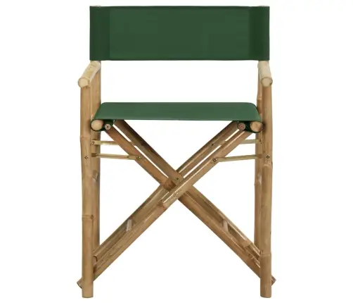 Režisieriaus Kėdės, 2Vnt., Žalios, Bambukas Ir Audinys