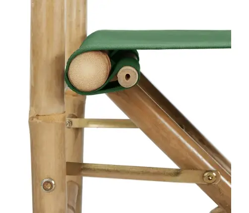 Režisieriaus Kėdės, 2Vnt., Žalios, Bambukas Ir Audinys