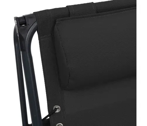 Salokāms Pludmales Krēsls, Melns Tekstilēns Vidaxl