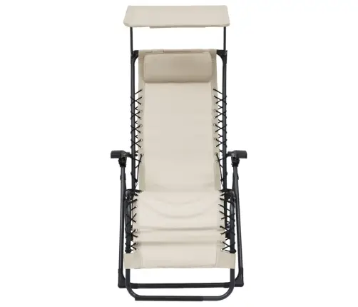 Salokāms Pludmales Krēsls, Krēmkrāsas Tekstilēns Vidaxl