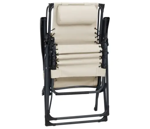 Salokāms Pludmales Krēsls, Krēmkrāsas Tekstilēns Vidaxl