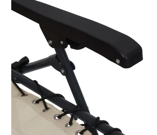 Salokāms Pludmales Krēsls, Krēmkrāsas Tekstilēns Vidaxl