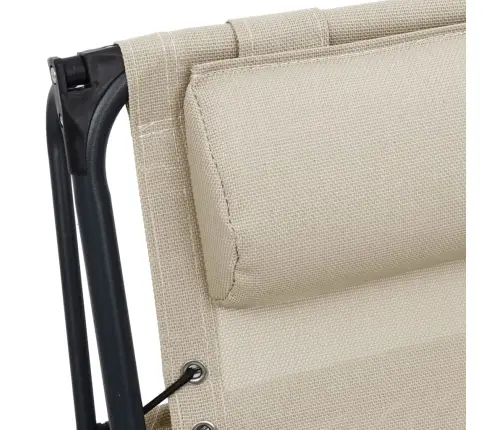 Salokāms Pludmales Krēsls, Krēmkrāsas Tekstilēns Vidaxl