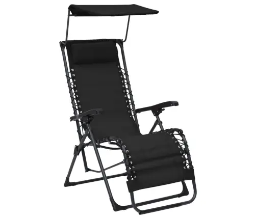 Salokāmi Pludmales Krēsli, 2 Gab., Melns Tekstilēns Vidaxl