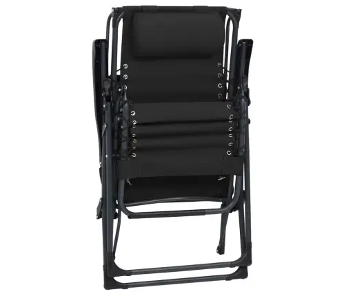 Salokāmi Pludmales Krēsli, 2 Gab., Melns Tekstilēns Vidaxl