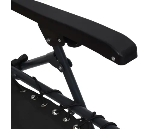 Salokāmi Pludmales Krēsli, 2 Gab., Melns Tekstilēns Vidaxl