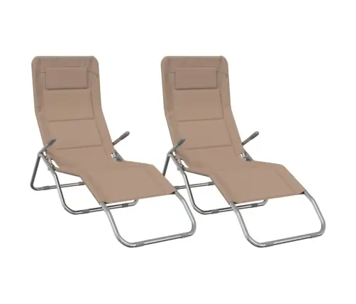 Kokkupandavad Päevitustoolid 2 Tk, Pruunikashall