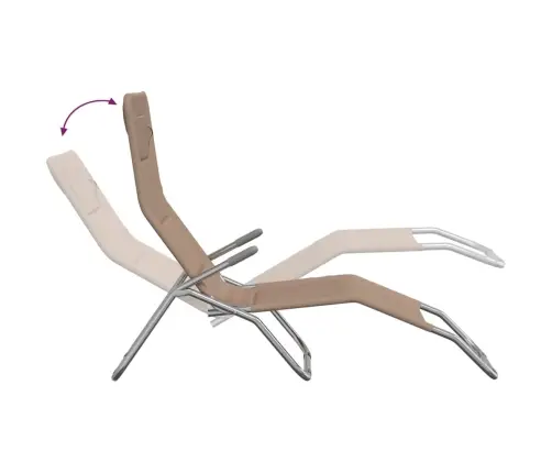 Kokkupandavad Päevitustoolid 2 Tk, Pruunikashall