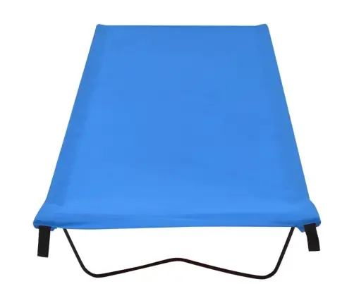 Kempinga Gulta, 180X60X19 Cm, Zils Oksforda Audums, Tērauds Vidaxl