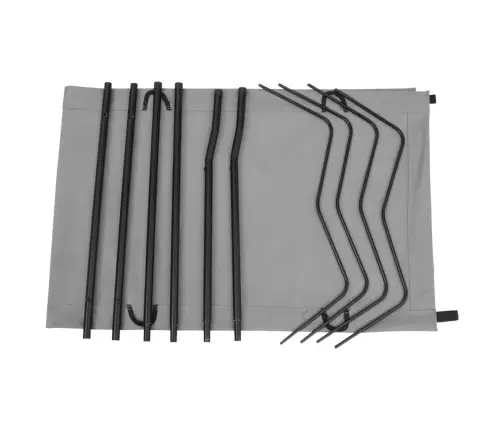 Kempinga Gulta, 180X60X19 Cm, Pelēks Oksforda Audums, Tērauds Vidaxl