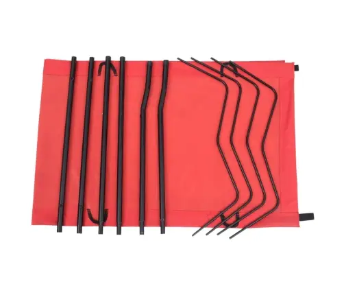 Kempinga Gultas, 2 Gab., 180X60X19 Cm, Sarkans Oksforda Audums Vidaxl