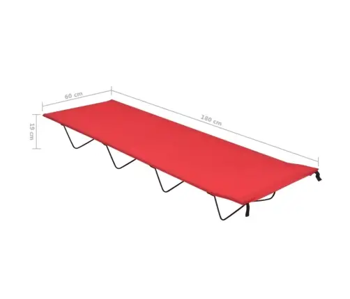 Kempinga Gultas, 2 Gab., 180X60X19 Cm, Sarkans Oksforda Audums Vidaxl