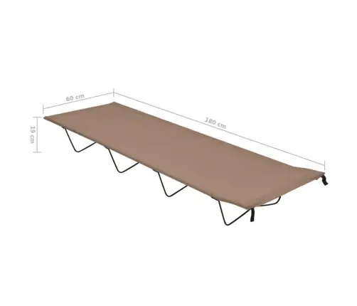 Kempinga Gultas, 2 Gb., 180X60X19Cm, Pelēkbrūns Audums, Tērauds Vidaxl