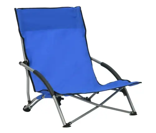 Salokāmi Pludmales Krēsli, 2 Gab., Zils Audums Vidaxl