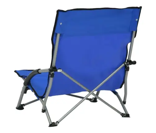 Salokāmi Pludmales Krēsli, 2 Gab., Zils Audums Vidaxl