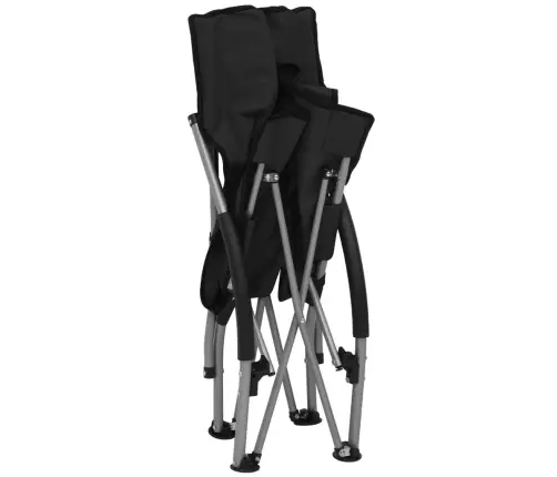 Salokāmi Pludmales Krēsli, 2 Gab., Melns Audums Vidaxl Salokāmi Pludmales Krēsli, 2 Gab., Melns Audums Vidaxl