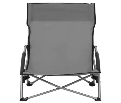 Salokāmi Pludmales Krēsli, 2 Gab., Pelēks Audums Vidaxl