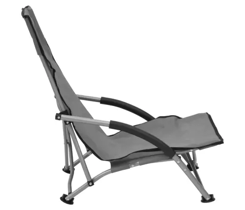 Salokāmi Pludmales Krēsli, 2 Gab., Pelēks Audums Vidaxl