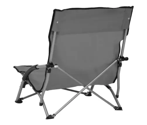 Salokāmi Pludmales Krēsli, 2 Gab., Pelēks Audums Vidaxl