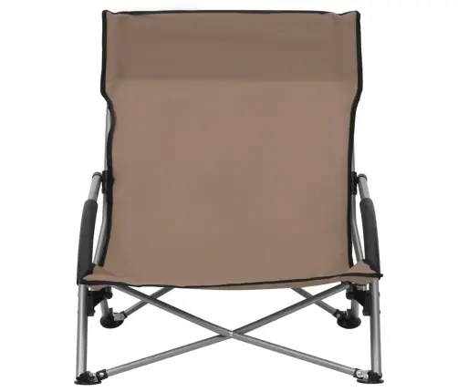 Salokāmi Pludmales Krēsli, 2 Gab., Pelēkbrūns Audums Vidaxl