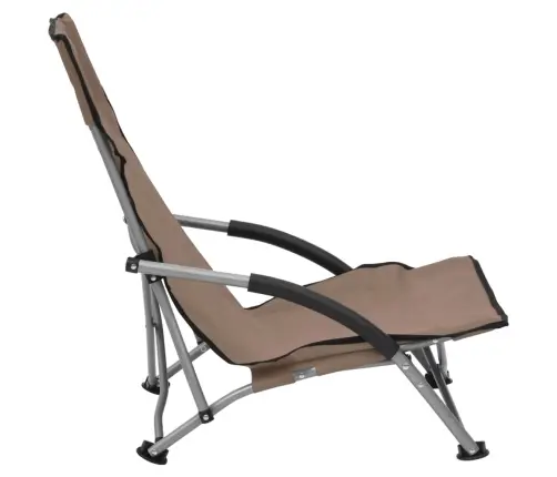 Salokāmi Pludmales Krēsli, 2 Gab., Pelēkbrūns Audums Vidaxl