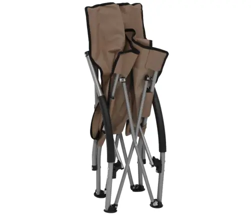 Salokāmi Pludmales Krēsli, 2 Gab., Pelēkbrūns Audums Vidaxl