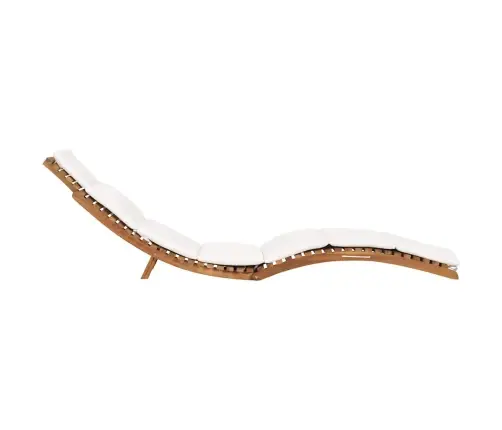 Sauļošanās Zvilnis, Salokāms, Krēmbalts Matracis, Tīkkoks Vidaxl