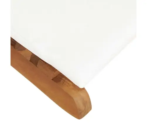 Sauļošanās Zvilnis, Salokāms, Krēmbalts Matracis, Tīkkoks Vidaxl