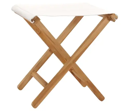 Saliekami Dārza Krēsli, 2 Gab., Tīkkoks, Krēmbalts Audums  Vidaxl