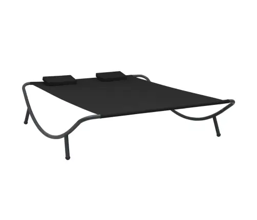 Āra Atpūtas Gulta, Melns Audums Vidaxl