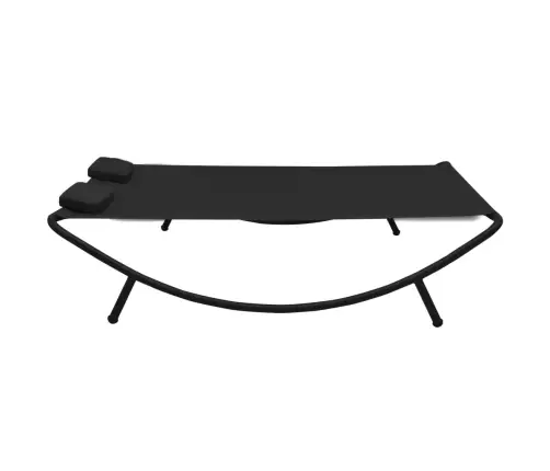 Āra Atpūtas Gulta, Melns Audums Vidaxl